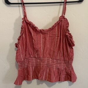 Arizona Jean Company Red and White Striped Crop Top